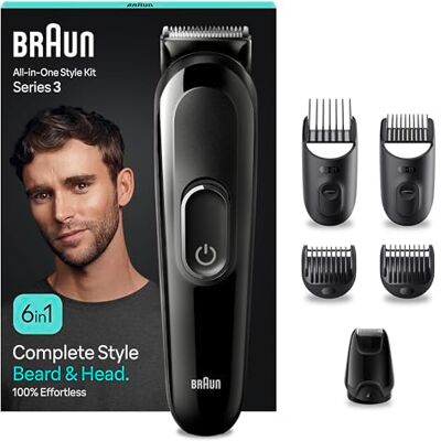 Braun Tondeuse Tout-En-Un Series 3 MGK3420, 6-En-1, Kit Styling Pour Hommes Pour Routine Quotidienne, Pour La Barbe, Les Cheveux & Autres Zones, Avec Lame Ultra-Affûtée, Rechargeable Braun Tondeuse Tout-En-Un Series 3 MGK3420, 6-En-1, Kit Styling Pour Hommes Pour Routine Quotidienne, Pour La Barbe, Les Cheveux & Autres Zones, Avec Lame Ultra-Affûtée, Rechargeable
