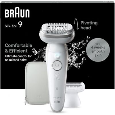 Braun Silk-épil 9 Epilateur Femme Epilation Longue Durée Ladyshaver Embout Rasoir Tête Tondeuse 9-041 Blanc/Argent Braun Silk-épil 9 Epilateur Femme Epilation Longue Durée Ladyshaver Embout Rasoir Tête Tondeuse 9-041 Blanc/Argent
