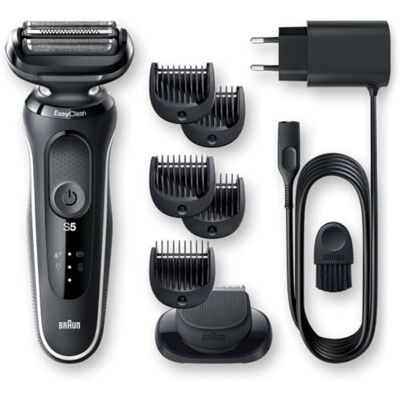 Braun Series 5 51-W1500s Rasoir Électrique Pour Homme Avec Accessoire Tondeuse À Barbe EasyClick,Système EasyClean, Technologie Wet & Dry, Rechargeable, Rasoir À Grille Sans Fil, Blanc Braun Series 5 51-W1500s Rasoir Électrique Pour Homme Avec Accessoire Tondeuse À Barbe EasyClick,Système EasyClean, Technologie Wet & Dry, Rechargeable, Rasoir À Grille Sans Fil, Blanc
