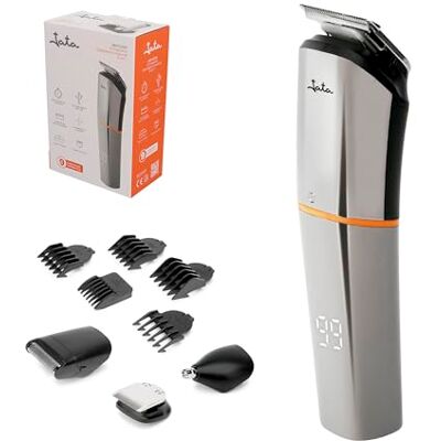 Jata JBCP3305 Tondeuse à cheveux et tondeuse corps avec 9 têtes interchangeables Utilisation à sec et humide Grande précision Autonomie 99 minutes Gris Jata JBCP3305 Tondeuse à cheveux et tondeuse corps avec 9 têtes interchangeables Utilisation à sec et humide Grande précision Autonomie 99 minutes Gris