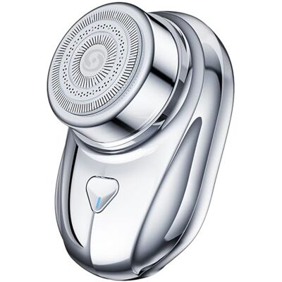 Hyunlai Mini rasoir électrique portable pour homme, rechargeable par USB, rasoir électrique humide et sec, mini rasoir à capsule pour la maison et les voyages (argenté) Hyunlai Mini rasoir électrique portable pour homme, rechargeable par USB, rasoir électrique humide et sec, mini rasoir à capsule pour la maison et les voyages (argenté)