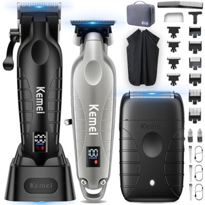 KEMEI 2293Silver+2290D+T95, Kit Tondeuse à Cheveux Professionnelle Homme KEMEI 2293Silver+2290D+T95, Kit Tondeuse à Cheveux Professionnelle Homme