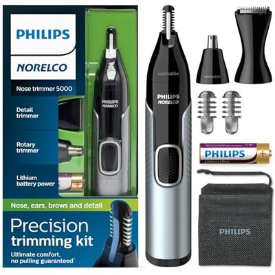 Norelco Philips NT5600/42 Tondeuse nez oreilles sourcils Noir et argent Norelco Philips NT5600/42 Tondeuse nez oreilles sourcils Noir et argent