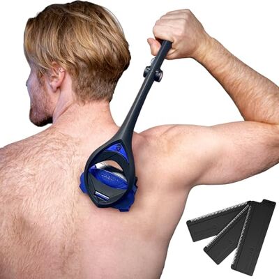 BAKBLADE 3.0 Stealth – Rasoir de dos pour homme, manche ergonomique extra long de 58,4 cm pour un rasage de près et sans douleur L'épilateur ultime pour le dos pour homme, + 3 recharges de lame BAKBLADE 3.0 Stealth – Rasoir de dos pour homme, manche ergonomique extra long de 58,4 cm pour un rasage de près et sans douleur L'épilateur ultime pour le dos pour homme, + 3 recharges de lame