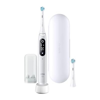 Oral-B iO Series 6 Brosse à dents électrique Blanc Comprend 2 brossettes, étui de voyage, brosse à dents électrique avec 5 modes de brossage pour soins dentaires Oral-B iO Series 6 Brosse à dents électrique Blanc Comprend 2 brossettes, étui de voyage, brosse à dents électrique avec 5 modes de brossage pour soins dentaires