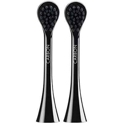 Curaprox Black Is White Tête Hydrosonic Carbon, Noir/Noir Pour Une Élimination Efficace De La Plaque Et Un Blanchiment, Têtes De Rechange Soniques, Lot De 2, Suisse Curaprox Black Is White Tête Hydrosonic Carbon, Noir/Noir Pour Une Élimination Efficace De La Plaque Et Un Blanchiment, Têtes De Rechange Soniques, Lot De 2, Suisse