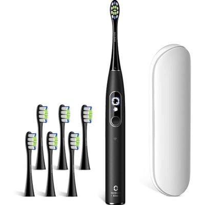 Oclean Brosse à dents électrique X Elite 10, écran tactile, 12 zones de suivi, 5 modes de brossage, brosse à dents sonique, avec minuterie, 40 jours d'autonomie, 45 dB, Noir Set Oclean Brosse à dents électrique X Elite 10, écran tactile, 12 zones de suivi, 5 modes de brossage, brosse à dents sonique, avec minuterie, 40 jours d'autonomie, 45 dB, Noir Set