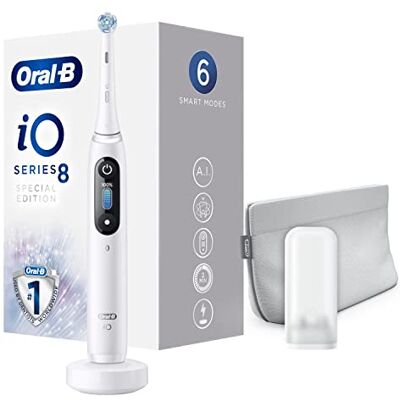 Procter & Gamble Oral-B Io 8 Brosse À Dents Électrique Rechargeable Édition Spéciale, 1 Manche Haut De Gamme Blanc Avec Technologie Magnétique Révolutionnaire, Affichage En Couleurs Procter & Gamble Oral-B Io 8 Brosse À Dents Électrique Rechargeable Édition Spéciale, 1 Manche Haut De Gamme Blanc Avec Technologie Magnétique Révolutionnaire, Affichage En Couleurs