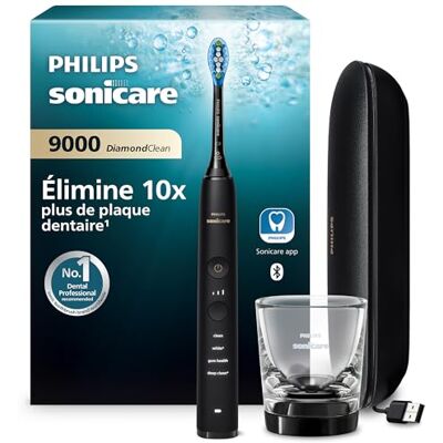 Philips Sonicare DiamondClean 9000 brosse à dents électrique, brosse à dents électrique avec application, capteur de pression, 4 modes de brossage, 3 niveaux d'intensité, noir, modèle HX9911/09 Philips Sonicare DiamondClean 9000 brosse à dents électrique, brosse à dents électrique avec application, capteur de pression, 4 modes de brossage, 3 niveaux d'intensité, noir, modèle HX9911/09