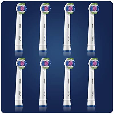 Oral-B 3D White, Pack de 8 Brossettes de Rechange, Embout, Clean Maximiser pour Brosse à Dents Électrique, Jusqu’à 100% d’élimination de la Plaque Dentaire Oral-B 3D White, Pack de 8 Brossettes de Rechange, Embout, Clean Maximiser pour Brosse à Dents Électrique, Jusqu’à 100% d’élimination de la Plaque Dentaire