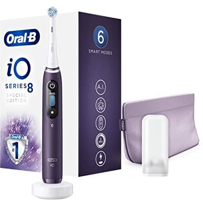 Oral-B iO 8s Brosse À Dents Électrique Rechargeable Édition Spéciale, 1 Manche Haut De Gamme Violet Avec Technologie Magnétique Révolutionnaire, Affichage En Couleurs Oral-B iO 8s Brosse À Dents Électrique Rechargeable Édition Spéciale, 1 Manche Haut De Gamme Violet Avec Technologie Magnétique Révolutionnaire, Affichage En Couleurs