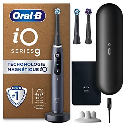 Oral-B iO 9 Brosse à Dents Électrique Noire, 3 Brossettes, 1 Étui de Voyage Chargeur Oral-B iO 9 Brosse à Dents Électrique Noire, 3 Brossettes, 1 Étui de Voyage Chargeur