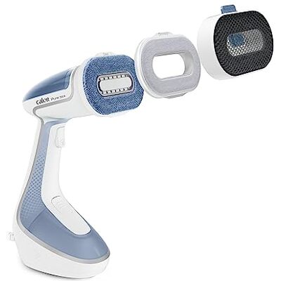 Calor Défroisseur vapeur, Système exclusif à têtes multiples pour 4 actions en 1, Assainit, Défroisse, Nettoie, Parfume, Convient à tout le linge de maison, Pure Tex DT9531C0 Calor Défroisseur vapeur, Système exclusif à têtes multiples pour 4 actions en 1, Assainit, Défroisse, Nettoie, Parfume, Convient à tout le linge de maison, Pure Tex DT9531C0