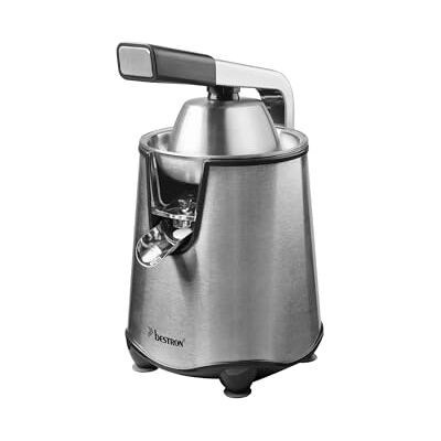 Bestron Presse-agrumes électrique avec fonction d'arrêt des fuites et tamis à pulpe en acier inoxydable, avec 2 cônes de pressage, capacité de 450 ml, levier Soft-Press pour une utilisation facile Bestron Presse-agrumes électrique avec fonction d'arrêt des fuites et tamis à pulpe en acier inoxydable, avec 2 cônes de pressage, capacité de 450 ml, levier Soft-Press pour une utilisation facile
