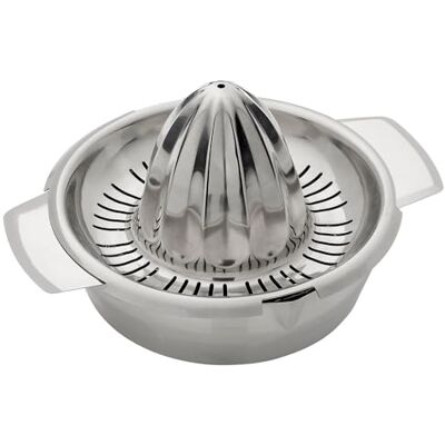 Westmark Zitronen-/Zitruspresse mit Behälter, Durchmesser: 13,8 cm, Fassungsvermögen: 350 ml, Rostfreier Edelstahl, Silber, 30942260 Westmark Zitronen-/Zitruspresse mit Behälter, Durchmesser: 13,8 cm, Fassungsvermögen: 350 ml, Rostfreier Edelstahl, Silber, 30942260