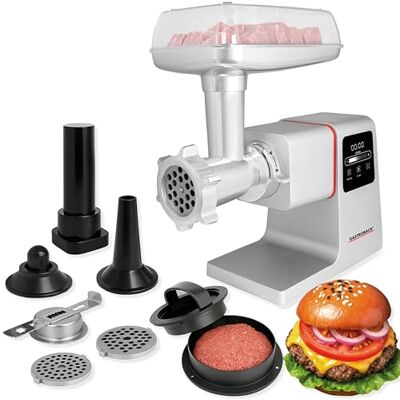 GASTROBACK Hachoir à viande électrique avec remplisseur de saucisses et accessoire de pâtisserie – 2500 W 6 en 1 en acier inoxydable – Machine de remplissage de saucisses électrique avec écran tactile GASTROBACK Hachoir à viande électrique avec remplisseur de saucisses et accessoire de pâtisserie – 2500 W 6 en 1 en acier inoxydable – Machine de remplissage de saucisses électrique avec écran tactile