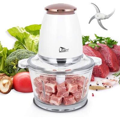 Uten Hachoir Electrique Bol 1500ML, Hachoir à Viande 400W Avec Lames Amovibles, Hachoir à Viande électrique de Ménage, Farce, Remuant la Nourriture, Mini Mixeur à L'ail Uten Hachoir Electrique Bol 1500ML, Hachoir à Viande 400W Avec Lames Amovibles, Hachoir à Viande électrique de Ménage, Farce, Remuant la Nourriture, Mini Mixeur à L'ail