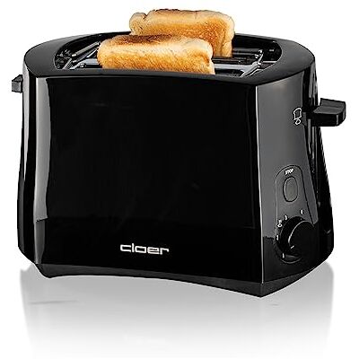 Cloer 3310 Grille-Pain pour 2 tranches de toast, support pour petits pains intégré, Élevateur de tranches de pain, Tiroir à miette, 825 W, Boîtier en matière plastique noir Cloer 3310 Grille-Pain pour 2 tranches de toast, support pour petits pains intégré, Élevateur de tranches de pain, Tiroir à miette, 825 W, Boîtier en matière plastique noir