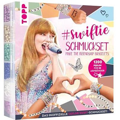 frechverlag GmbH Swiftie Schmuckset "Make the friendship bracelets": Anleitungen und Material für 30 Armbänder. Über 1000 Perlen in verschiedenen Farben und Buchstabenperlen frechverlag GmbH Swiftie Schmuckset "Make the friendship bracelets": Anleitungen und Material für 30 Armbänder. Über 1000 Perlen in verschiedenen Farben und Buchstabenperlen