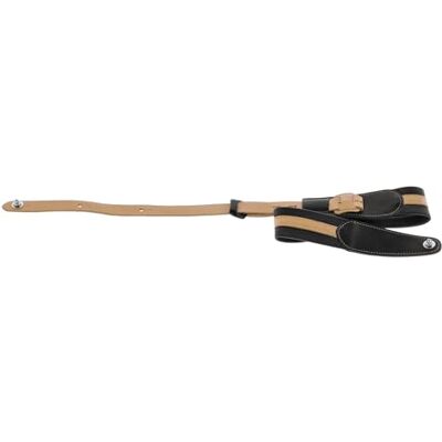 GEWA sangle de guitare série Prestige, cuir véritable, largeur 65 mm, longueur 103-139 cm, verrous de sécurité – chrome, black punctured/brown – noir pointillé/marron clair, fait main en Europe GEWA sangle de guitare série Prestige, cuir véritable, largeur 65 mm, longueur 103-139 cm, verrous de sécurité – chrome, black punctured/brown – noir pointillé/marron clair, fait main en Europe