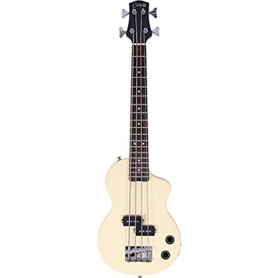 Carry-on Blackstar Mini guitare basse électrique vintage blanche parfaite pour enfants et adultes, débutants et voyages Carry-on Blackstar Mini guitare basse électrique vintage blanche parfaite pour enfants et adultes, débutants et voyages