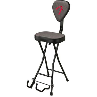 Fender 351 Combo Siège et Support de Guitare, Design Pliable, Dossier Amovible, Tissu Tweed Gris, Pieds Antidérapants Fender 351 Combo Siège et Support de Guitare, Design Pliable, Dossier Amovible, Tissu Tweed Gris, Pieds Antidérapants