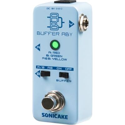 SONICAKE Buffer ABY Line Selector, AB Switch, Mini, pédale d'effets de guitare, True Bypass avec interrupteur tampon SONICAKE Buffer ABY Line Selector, AB Switch, Mini, pédale d'effets de guitare, True Bypass avec interrupteur tampon