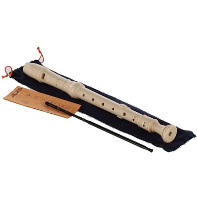 Aulos flûte à bec soprano en do Elite 303B couleur ivoire doigté baroque, avec doubles trous avec étui, écouvillon, tableau de doigtés 3 pièces avec canal d’air courbé Aulos flûte à bec soprano en do Elite 303B couleur ivoire doigté baroque, avec doubles trous avec étui, écouvillon, tableau de doigtés 3 pièces avec canal d’air courbé