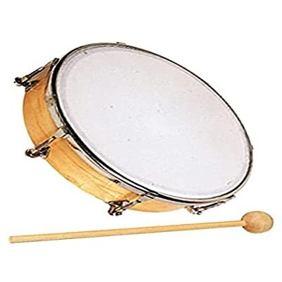 FUZEAU 8343 Tambourin en Peau Synthétique avec Tension Réglable ø 20 cm + 1 batte ou mailloche Laisse entendre des Sons Rythmés Dès 4 ans FUZEAU 8343 Tambourin en Peau Synthétique avec Tension Réglable ø 20 cm + 1 batte ou mailloche Laisse entendre des Sons Rythmés Dès 4 ans