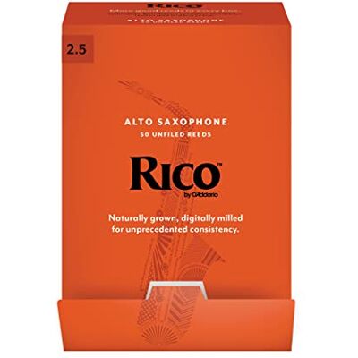 D'Addario Woodwinds – Rico – Lot de 50 anches pour saxophone alto – Anches de saxophone alto conçues pour les débutants, les étudiants, les éducateurs – Force 2,5 D'Addario Woodwinds – Rico – Lot de 50 anches pour saxophone alto – Anches de saxophone alto conçues pour les débutants, les étudiants, les éducateurs – Force 2,5