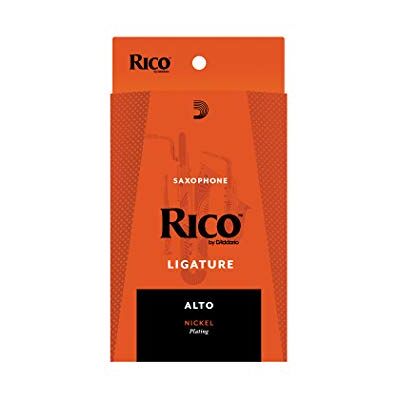 D'Addario Rico Ligature Rico, saxophone alto, plaqué nickel D'Addario Rico Ligature Rico, saxophone alto, plaqué nickel