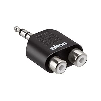 ekon Splitter répartiteur AUX RCA, connecteur jack 3,5 mm, 2 ports RCA, pour stéréo, amplificateur, casque, instruments de musique, guitare, claviers, mixeurs, home audio, Hi-Fi ekon Splitter répartiteur AUX RCA, connecteur jack 3,5 mm, 2 ports RCA, pour stéréo, amplificateur, casque, instruments de musique, guitare, claviers, mixeurs, home audio, Hi-Fi