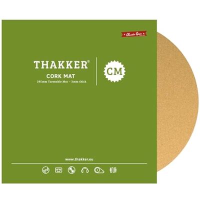 THAKKER Cork Mat Turntable Mat Made of The Finest Cork Natural 3mm Thick 295mm Diameter for 12' Platter THAKKER Cork Mat Turntable Mat Made of The Finest Cork Natural 3mm Thick 295mm Diameter for 12' Platter