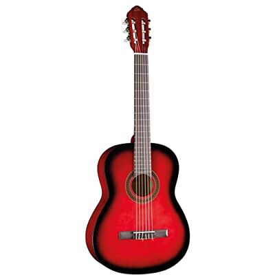 EKO GUITARS CS-10 RED BURST, guitare classique série studio échelle 4/4, haut en tilleul, bandes et fond en tilleul laminé, poignée et clavier en bouleau, étui inclus, couleur rouge burst EKO GUITARS CS-10 RED BURST, guitare classique série studio échelle 4/4, haut en tilleul, bandes et fond en tilleul laminé, poignée et clavier en bouleau, étui inclus, couleur rouge burst