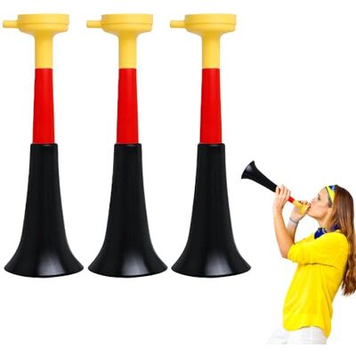 Riisoyu Vuvuzela Lot de 3 trompettes en plastique très bruyantes Cornes pliables pour les fans de football Stade et fêtes sportives Riisoyu Vuvuzela Lot de 3 trompettes en plastique très bruyantes Cornes pliables pour les fans de football Stade et fêtes sportives