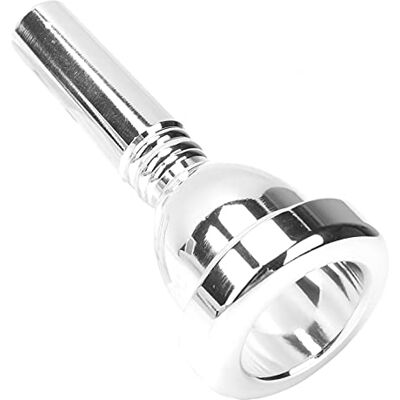 Walfront Embouchure de trombone portable en laiton plaqué argent pour la plupart des trombones ténor (argent) Walfront Embouchure de trombone portable en laiton plaqué argent pour la plupart des trombones ténor (argent)
