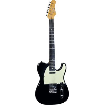 EKO GUITARS VT-380 V-NOS Noir, guitare électrique, série "Tribute V-NOS", corps en Pawlonia, manche en érable et clavier en résine WPC, couleur noire EKO GUITARS VT-380 V-NOS Noir, guitare électrique, série "Tribute V-NOS", corps en Pawlonia, manche en érable et clavier en résine WPC, couleur noire