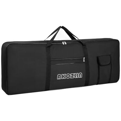 AKOZLIN Étui pour Clavier de Piano électrique 49/61/76/88 Touches Tissu Oxford 600D avec Sangles réglables et 5 Poches pour Accessoires de Clavier, Noir, 73/76 Keys, Voyage AKOZLIN Étui pour Clavier de Piano électrique 49/61/76/88 Touches Tissu Oxford 600D avec Sangles réglables et 5 Poches pour Accessoires de Clavier, Noir, 73/76 Keys, Voyage
