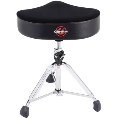 Gibraltar tabouret pour batterie, tabouret de batterie 9000 Series Saddle Oversized Pro Series, 9608OS (diamètre : 48cm, assise en vinyle, base à deux montants, pieds en caoutchouc 'Super Foot') Gibraltar tabouret pour batterie, tabouret de batterie 9000 Series Saddle Oversized Pro Series, 9608OS (diamètre : 48cm, assise en vinyle, base à deux montants, pieds en caoutchouc 'Super Foot')