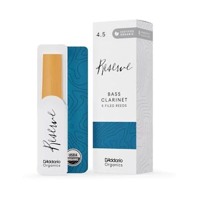 D'Addario Organique Reserve Bass Anches de Clarinette Anches pour Clarinette 4.5 Force, 5 Paquet D'Addario Organique Reserve Bass Anches de Clarinette Anches pour Clarinette 4.5 Force, 5 Paquet