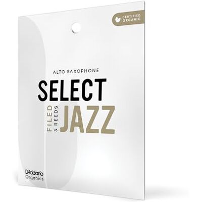 D'Addario Woodwinds Organic Select Jazz Lot de 3 anches pour saxophone alto scellées individuellement D'Addario Woodwinds Organic Select Jazz Lot de 3 anches pour saxophone alto scellées individuellement