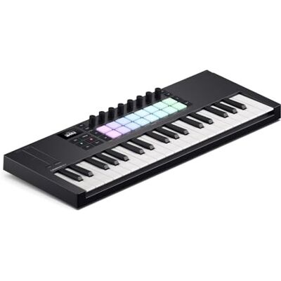 Novation Launchkey Mini 37 MK4 Clavier Maître USB MIDI USB, 37 mini-touches type synthé, 16 pads avec aftertouch polyphonique, écran OLED, modes Scale et Chord, arpégiateur, MIDI Novation Launchkey Mini 37 MK4 Clavier Maître USB MIDI USB, 37 mini-touches type synthé, 16 pads avec aftertouch polyphonique, écran OLED, modes Scale et Chord, arpégiateur, MIDI