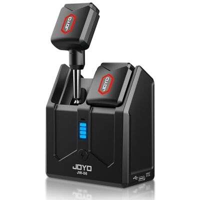 JOYO Émetteur et récepteur de guitare sans fil 5,8 GHz avec boîtier de charge 4 canaux de signal pour guitare, basse, instruments électriques (JW-06) JOYO Émetteur et récepteur de guitare sans fil 5,8 GHz avec boîtier de charge 4 canaux de signal pour guitare, basse, instruments électriques (JW-06)