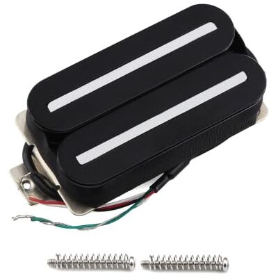FLEOR Micro Humbucker à double lame 57 mm en céramique avec aimant 14–15 K pour guitare électrique, noir FLEOR Micro Humbucker à double lame 57 mm en céramique avec aimant 14–15 K pour guitare électrique, noir