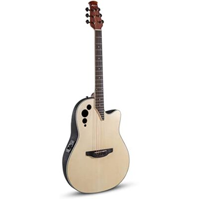 Applause Guitare Électro-Acoustique Elite AE44 Mid Cutaway Corps Roundback Lyrachord profondeur moyenne Préampli AP3TP Table en Épicéa Naturel Satiné AE44-4S Applause Guitare Électro-Acoustique Elite AE44 Mid Cutaway Corps Roundback Lyrachord profondeur moyenne Préampli AP3TP Table en Épicéa Naturel Satiné AE44-4S
