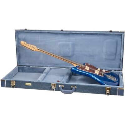 Crossrock Étui Rigide en Bois pour Guitare Jazzmaster & Jaguar Style Offset Finition Cuir sculpté Smoke Blue, intérieur Velours Bleu Monochrome, Serrure – Relief Series Premium Crossrock Étui Rigide en Bois pour Guitare Jazzmaster & Jaguar Style Offset Finition Cuir sculpté Smoke Blue, intérieur Velours Bleu Monochrome, Serrure – Relief Series Premium