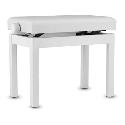 GEWA Banquette de piano Student Bois massif Revêtement d'assise en similicuir Réglage en hauteur facile 48-57 cm Construction stable blanc mat GEWA Banquette de piano Student Bois massif Revêtement d'assise en similicuir Réglage en hauteur facile 48-57 cm Construction stable blanc mat
