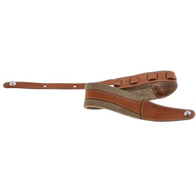 GEWA sangle de guitare série Prestige, cuir véritable, largeur 85 mm, longueur 103-139 cm, verrous de sécurité – chrome, dry sand/brown, 1 paire de verrous de sécurité F&S incl., fait main en Europe GEWA sangle de guitare série Prestige, cuir véritable, largeur 85 mm, longueur 103-139 cm, verrous de sécurité – chrome, dry sand/brown, 1 paire de verrous de sécurité F&S incl., fait main en Europe