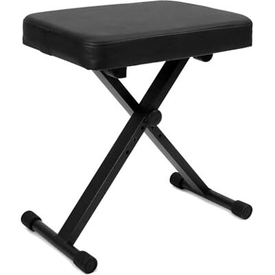 QWORK ® Tabouret réglable pour piano/clavier/guitare, tabouret pliant avec rembourrage 6 cm, réglable en hauteur 40-50 cm QWORK ® Tabouret réglable pour piano/clavier/guitare, tabouret pliant avec rembourrage 6 cm, réglable en hauteur 40-50 cm