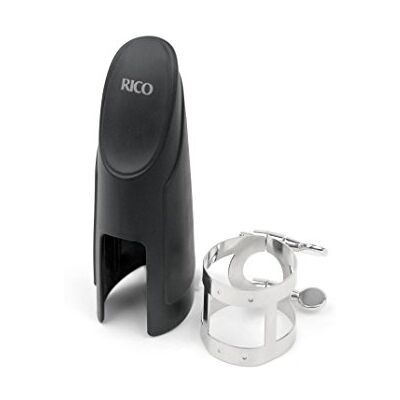 D'Addario Rico Ligature et couvre-bec Rico, pour saxophone ténor avec embouchure plastique, plaqué nickel D'Addario Rico Ligature et couvre-bec Rico, pour saxophone ténor avec embouchure plastique, plaqué nickel